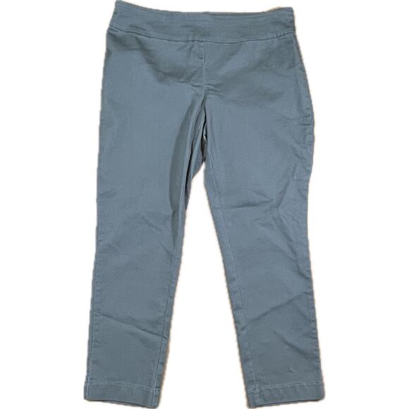 Croft & Barrow Effortless Stretch Capri Pants Gray Pull On Elastic Woman 12P - Picture 1 of 9